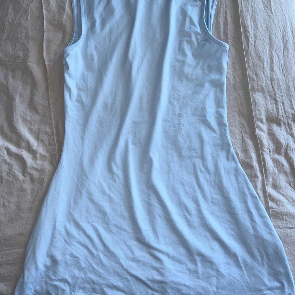 SHEIN Light Blue Backless Dress
